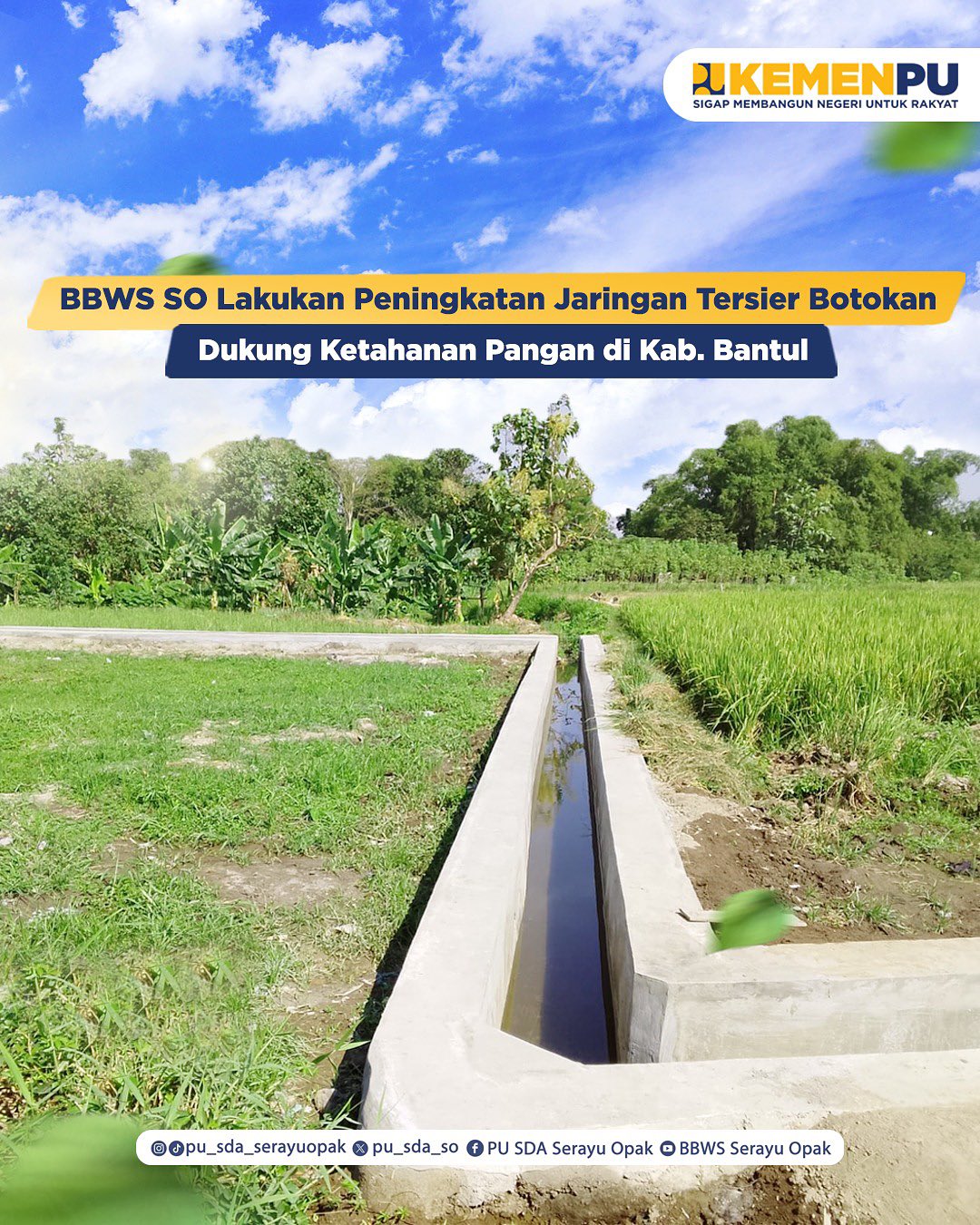 BBWS SO Lakukan Peningkatan Jaringan Tersier Botokan untuk Dukung Ketahanan Pangan di Bantul