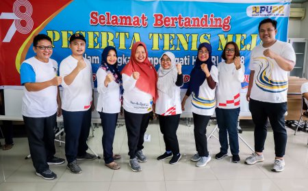 Sambut Kemerdekaan RI, Tim BWS Sumatera II Medan Berpartisipasi Pada Kejuaraan Tenis Meja Lintas Unor Kementerian PUPR