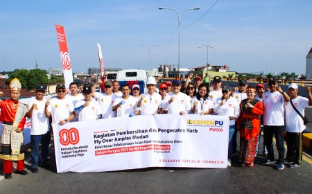 BBWS Sumatera II Medan Ikut Sukseskan Pembersihan dan Pengecatan Kerb Fly Over Amplas