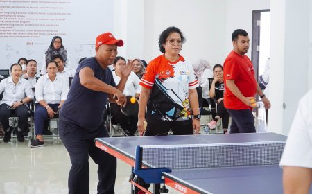 Meriahkan HUT RI ke-80, BBWS Sumatera II Medan Gelar Turnamen Tenis Meja Antar Unor Kementerian Pekerjaan Umum Provinsi Sumut