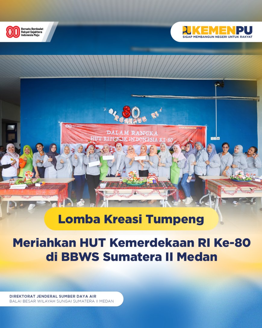 Lomba Kreasi Tumpeng Meriahkan HUT Kemerdekaan RI ke-80 di BBWS Sumatera II Medan