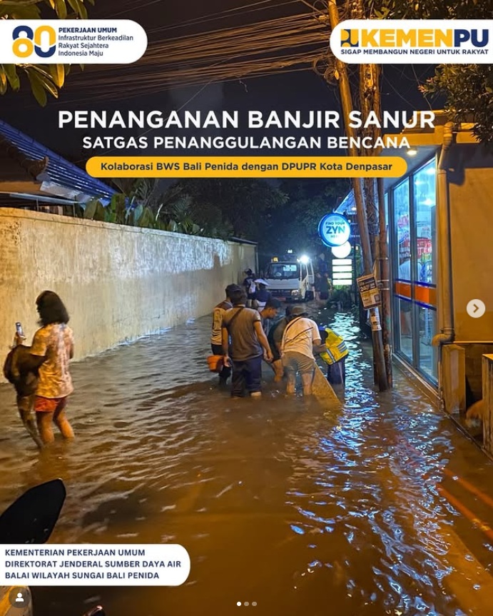 Penanganan Banjir Sanur Satgas Penanggulangan Bencana