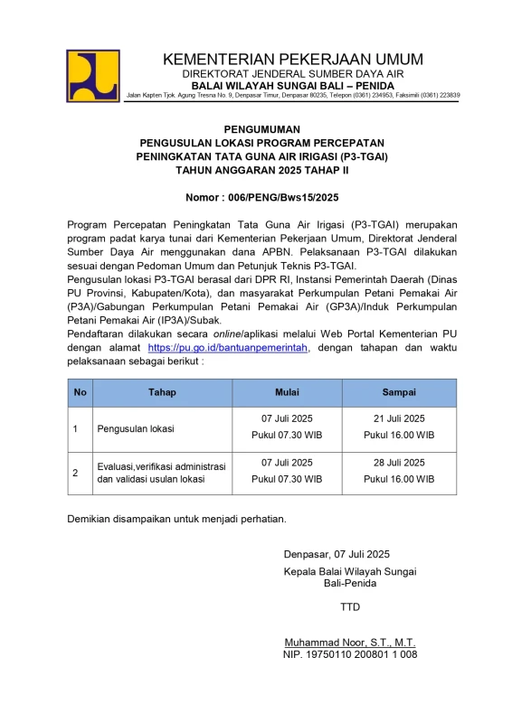 Pengumuman P3TGAI 2025 MEDIA - TAHAP II