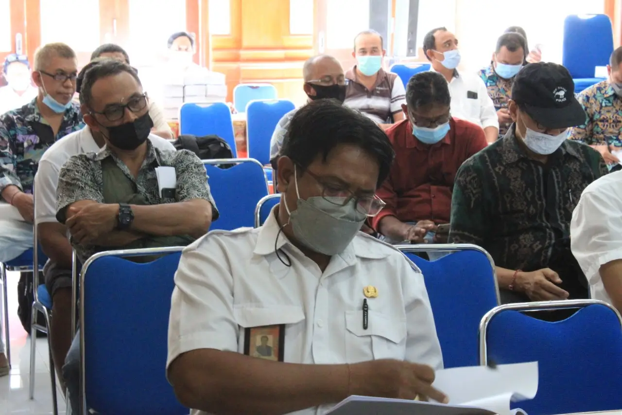 Sosialisasi pelaksanaan Pekerjaan Pembangunan Embung Sanur di Kota Denpasar.