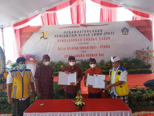 PKS Pembangunan Embung Sanur antara BWS Bali-Penida dengan UPTD Tahura Ngurah Rai