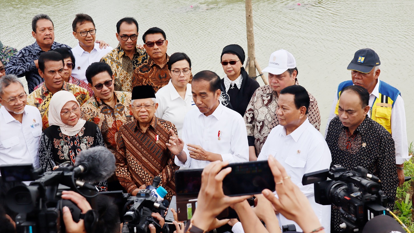 Kunjungan Presiden RI dan Wakil Presiden ke Embung MBH (IKN)