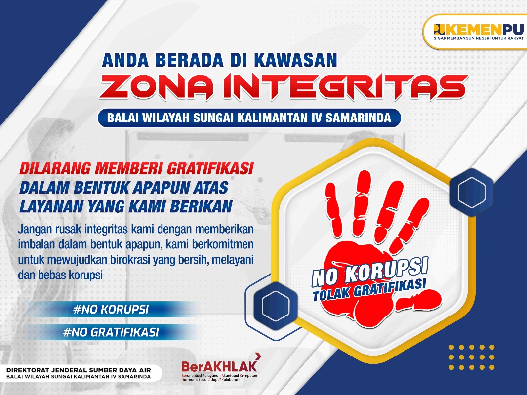 Zona Integritas BWS Kalimantan IV Samarinda