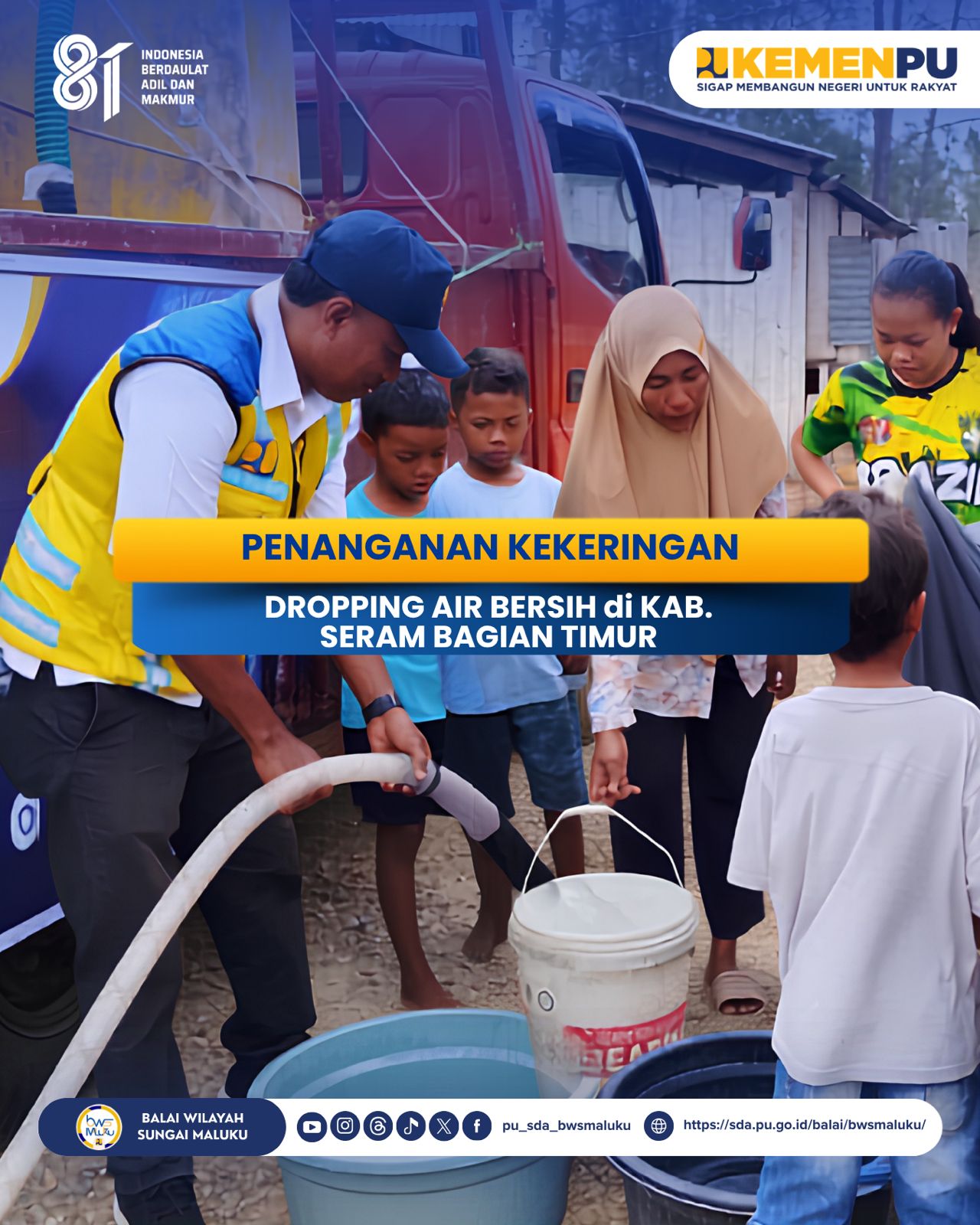 PENANGANAN KEKERINGAN DROPPING AIR BERSIH DI KABUPATEN SERAM BAGIAN TIMUR
