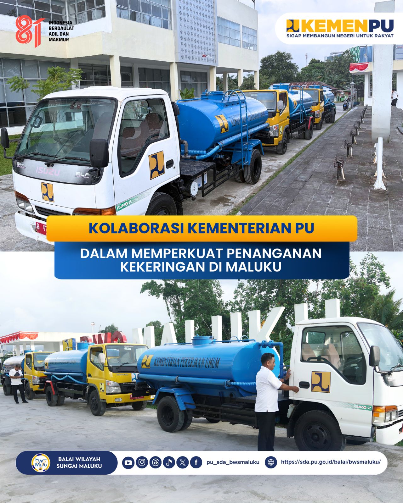 KOLABORASI KEMENTERIAN PU DALAM MEMPERKUAT PENANGANAN DAMPAK KEKERINGAN DI PROVINSI MALUKU