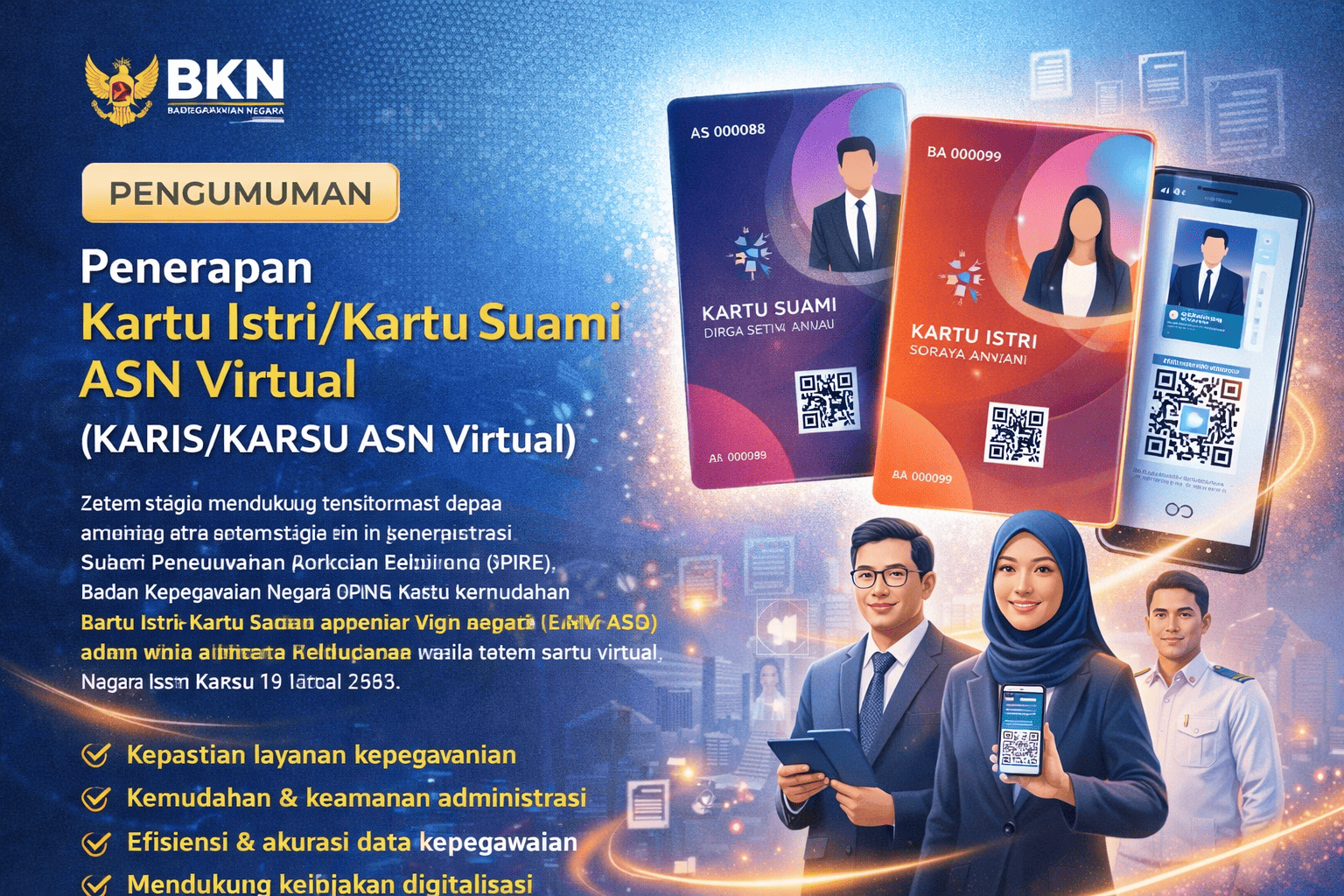 Penerapan Kartu Istri/Kartu Suami ASN Virtual (KARIS/KARSU ASN Virtual)