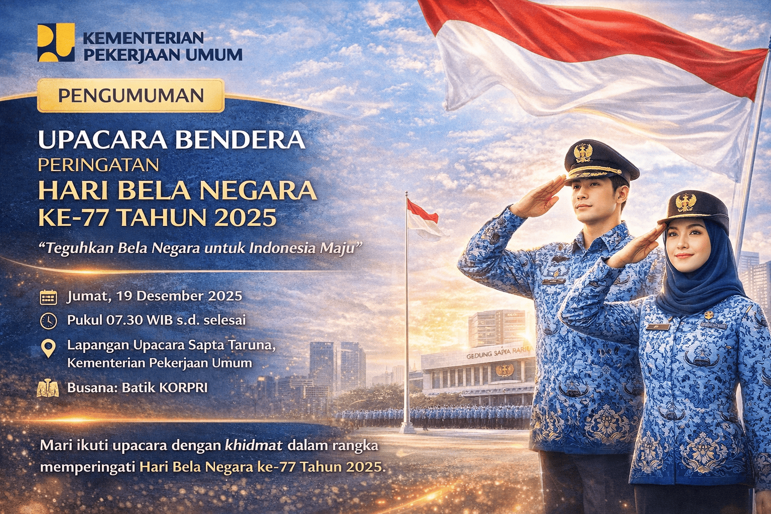 Upacara Bendera Dalam Rangka Memperingati Hari Bela Negara Ke-77 Tahun 2025