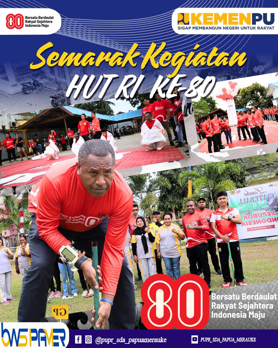 Semarak HUT RI ke-80 di Balai Wilayah Sungai Papua Merauke