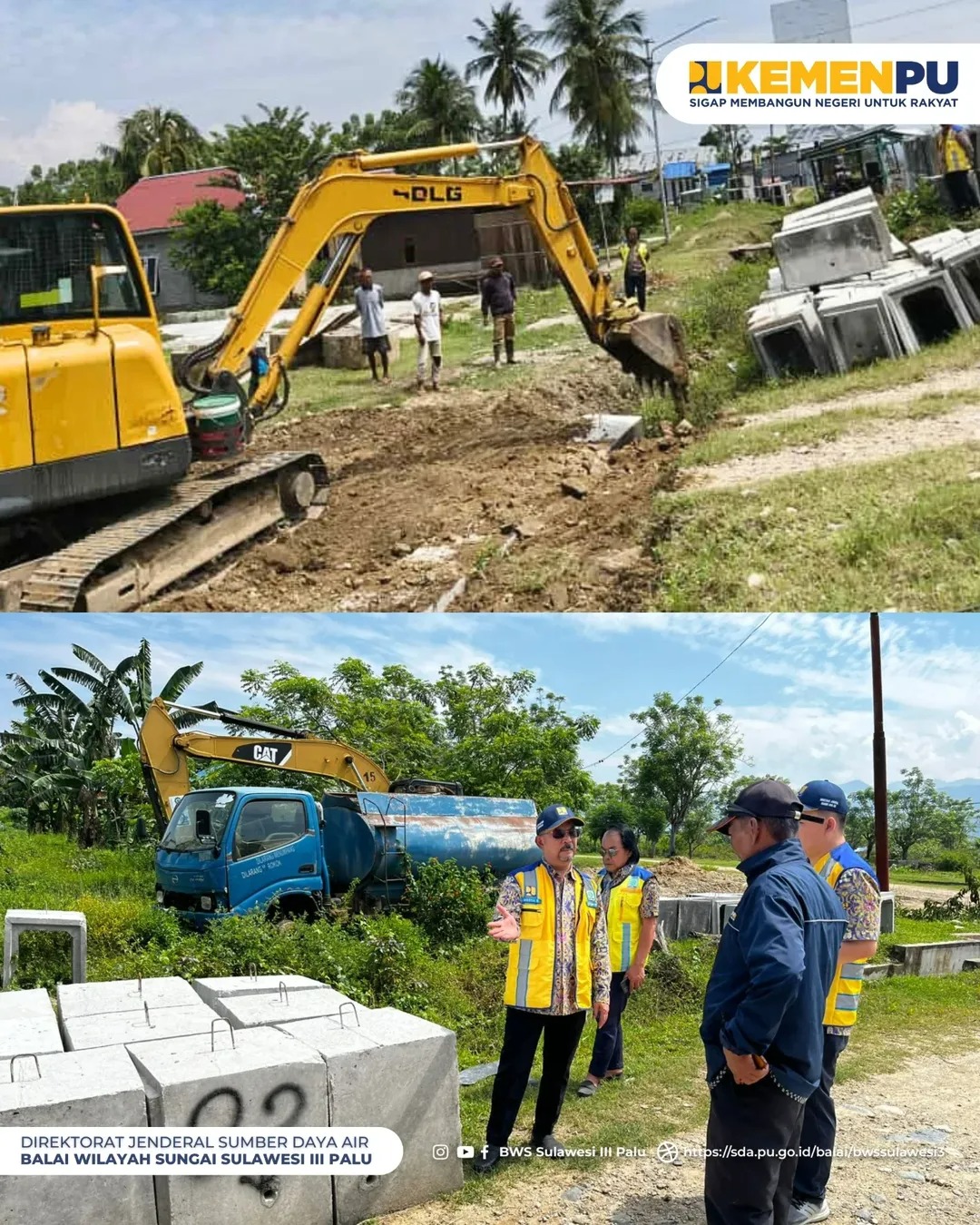 Monitoring dan Evaluasi Progres Pekerjaan Peningkatan Jaringan Irigasi Tersier di Sigi