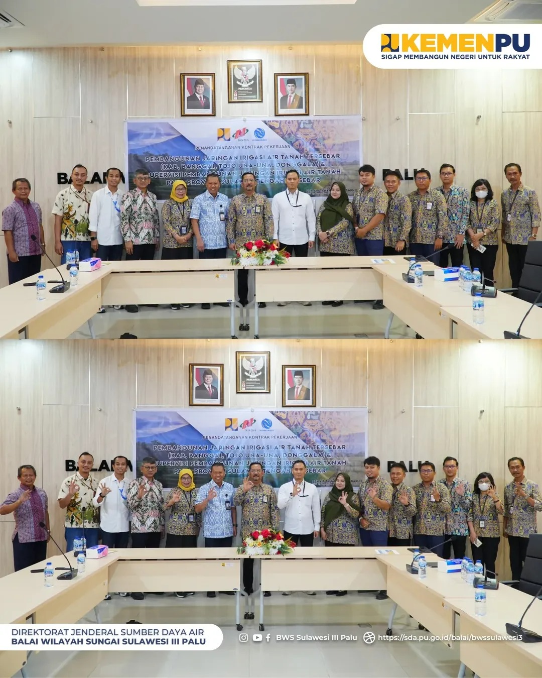 Penandatanganan Kontrak Pembangunan Jaringan Irigasi Air Tanah Provinsi Sulawesi Tengah