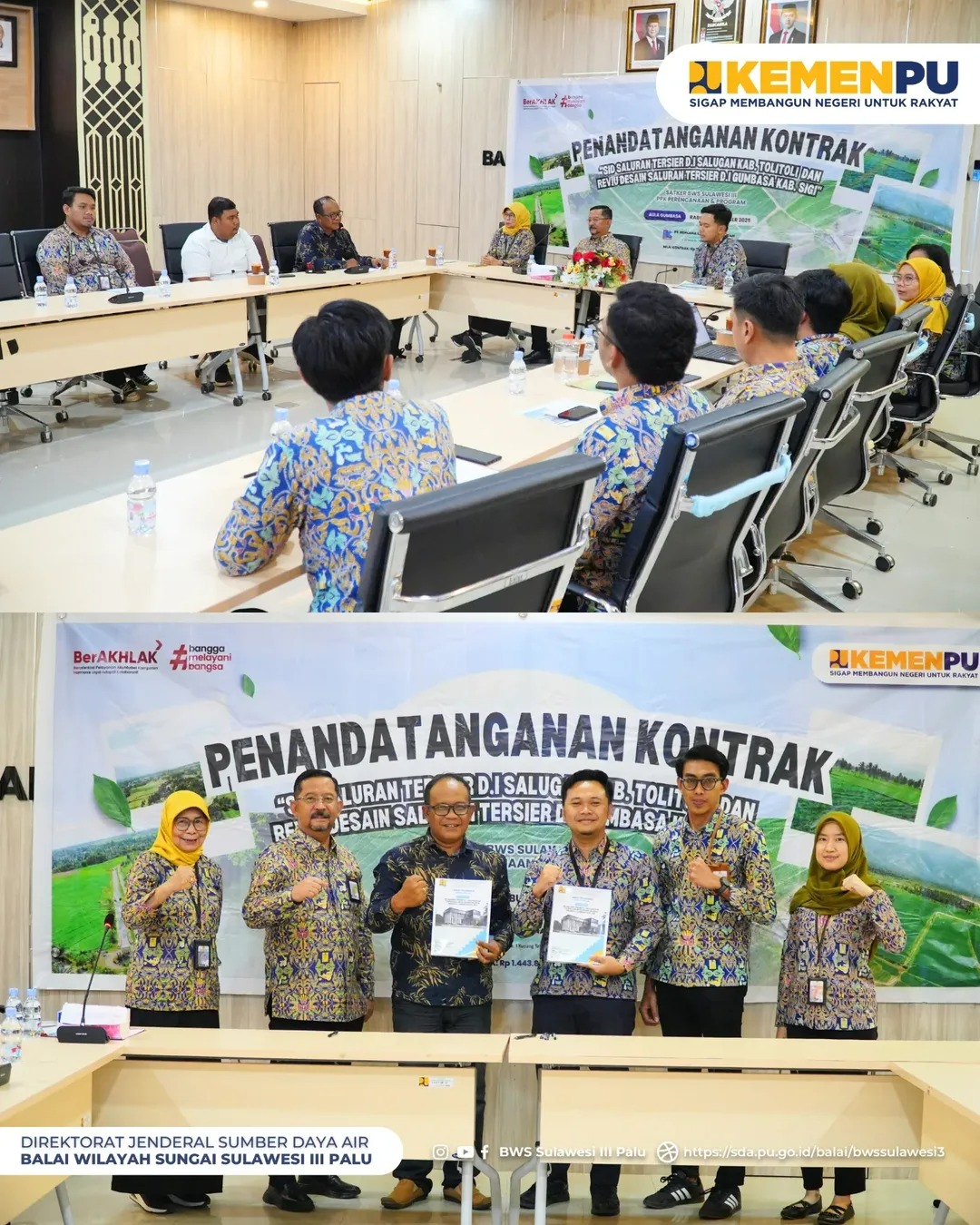 Penandatanganan Kontrak Survey Investigasi & Desain (SID) Saluran Tersier Daerah Irigasi Salugan di Kabupaten Toli-Toli