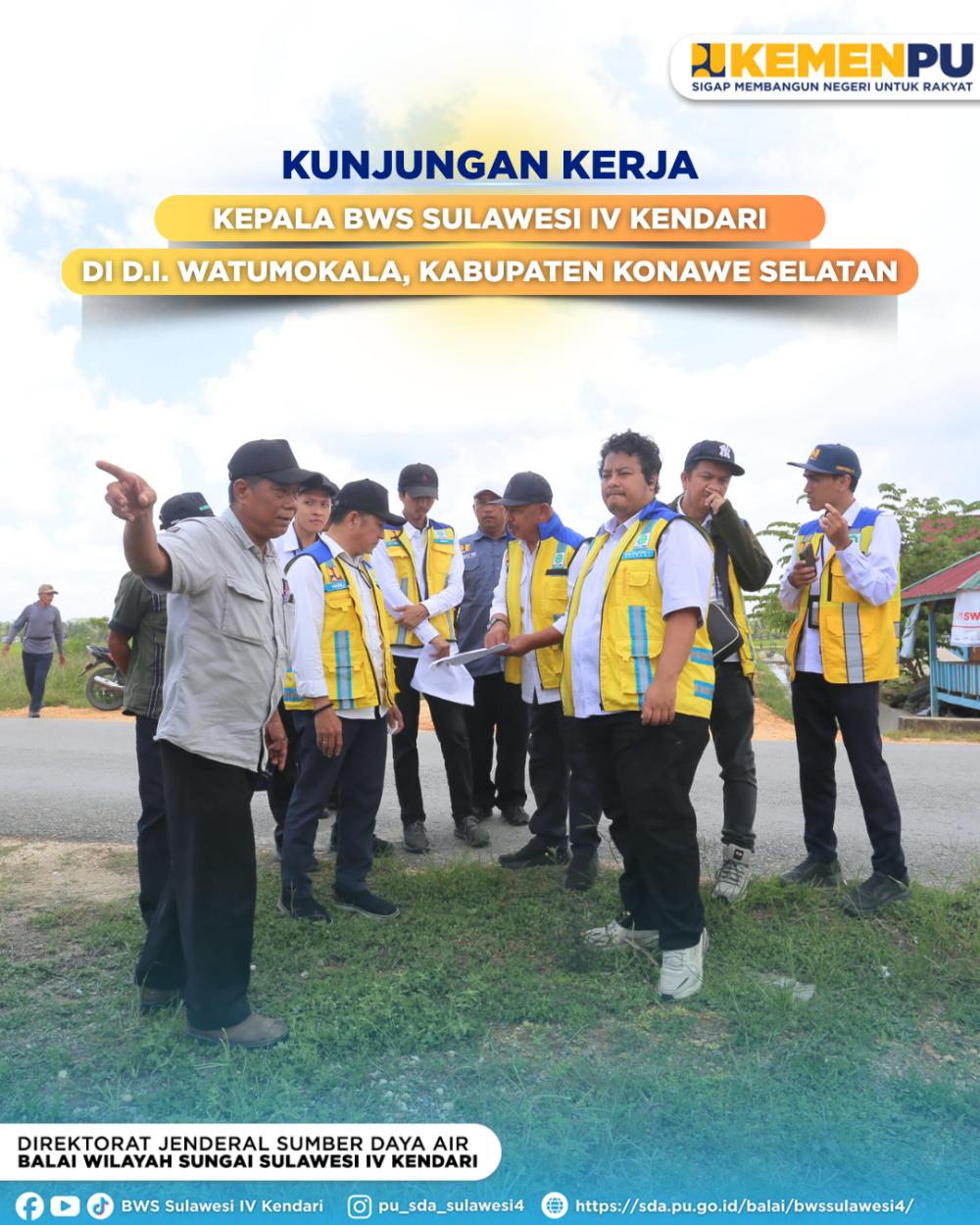 Kunjungan Kerja Kepala BWS Sulawesi IV Kendari di DI Watumokala Kabupaten Konawe Selatan