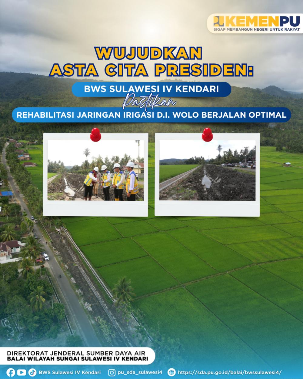 Wujudkan Asta Cita Presiden BWS Sulawesi IV Kendari Pastikan Rehabilitasi Jaringan Irigasi DI Wolo Berjalan Optimal