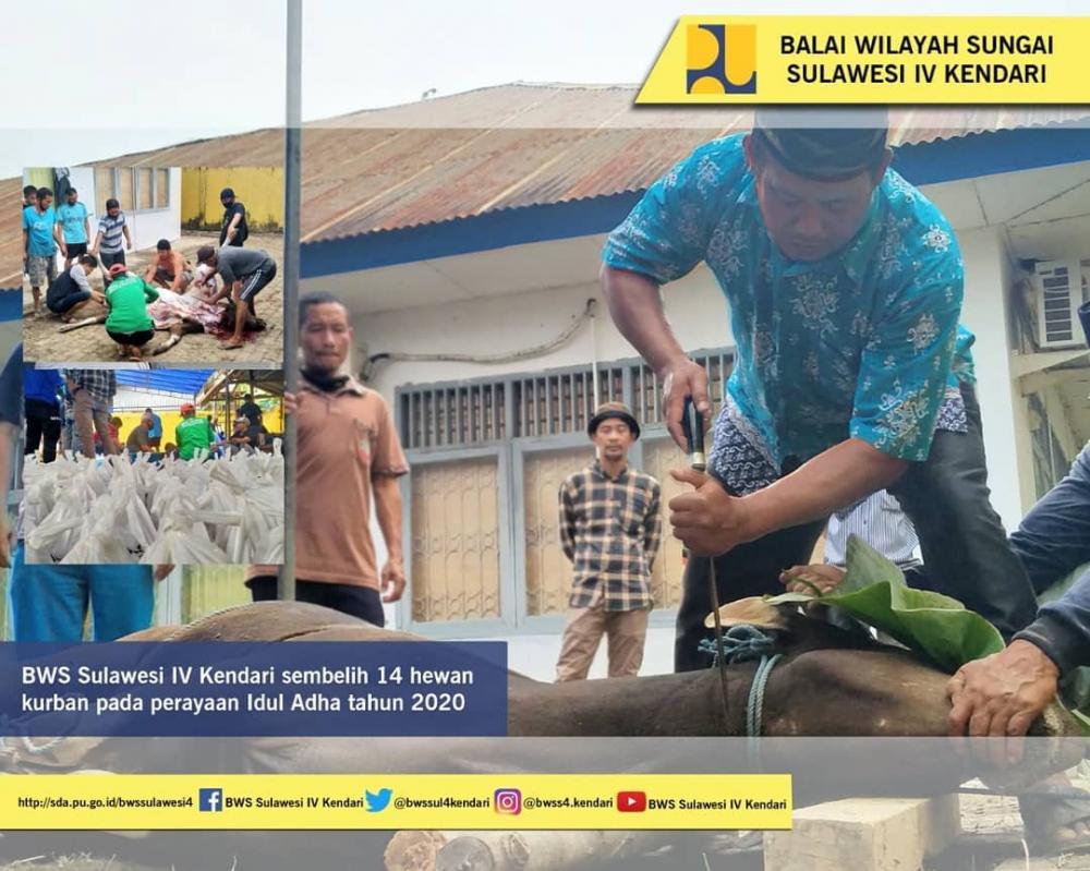 Bentuk Rasa Syukur Dan Ingin Berbagi BWS Sulawesi IV Kendari Laksanakan Qurban 1441H