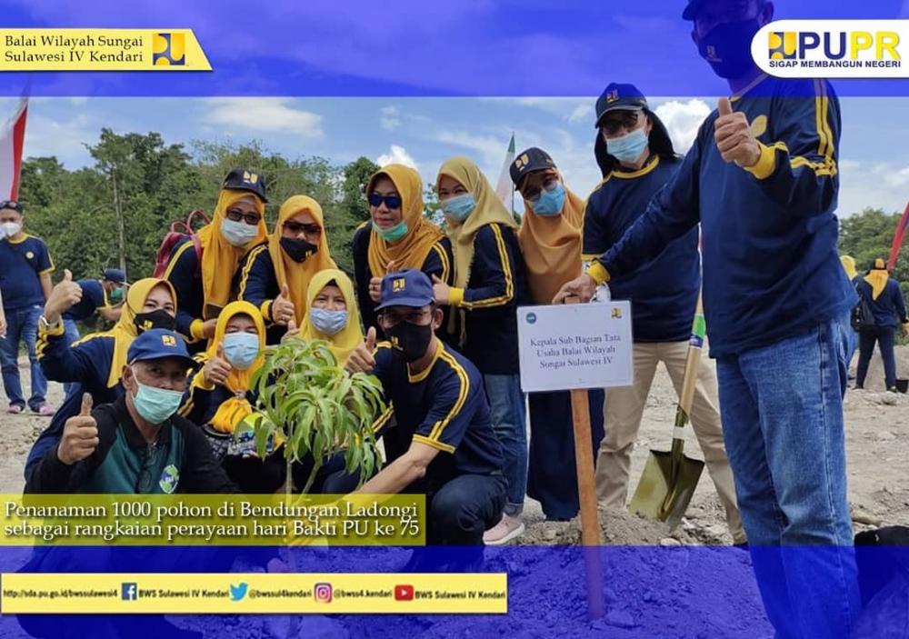 Balai Wilayah Sungai Sulawesi IV Kendari Tanam Ribuan Pohon di Greenbelt Bendungan Ladongi