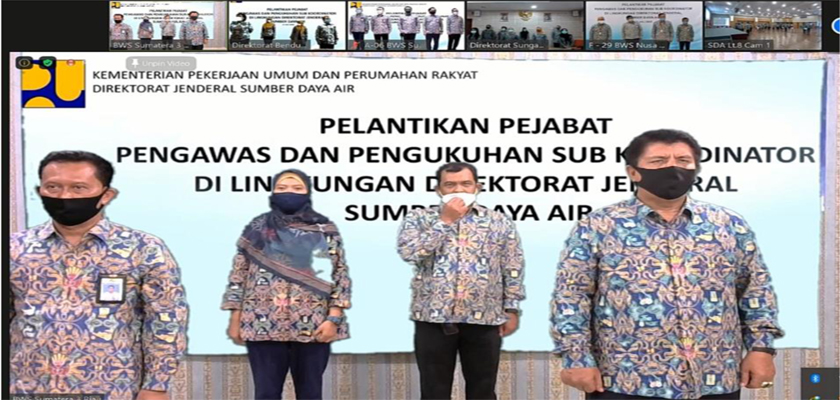 Gambar Pelantikan Pejabat Pengawas dan Pengukuhan Sub Koordinator di Lingkungan Direktorat Jenderal Sumber Daya Air