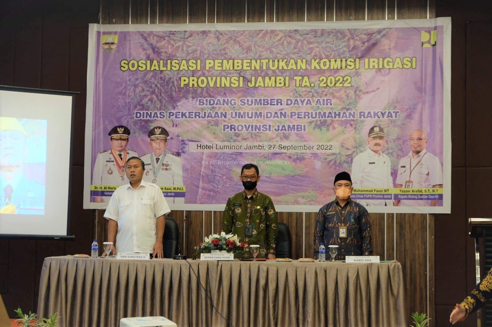 Sosialisasi Pembentukan Komisi Irigasi (KOMIR) Provinsi Jambi tahun 2022