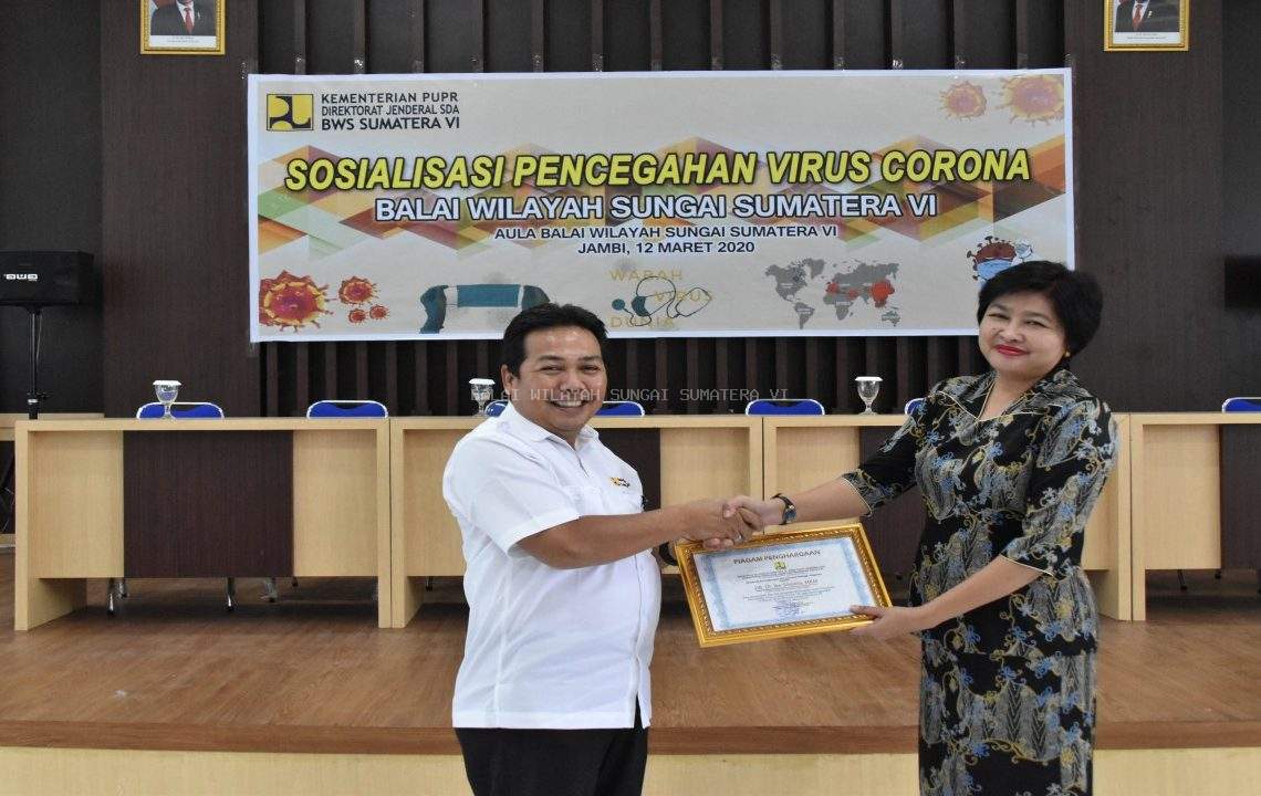 Sosialisasi Pencegahan Virus Corona Balai Wilayah Sungai Sumatera VI