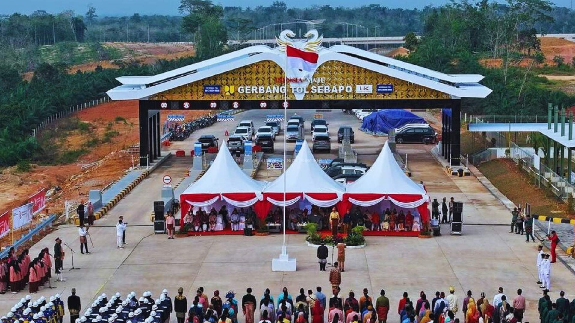 Upacara Bendera Peringatan HUT Ke-79 Kemerdekaan Republik Indonesia di Gerbang Tol Sebapo, Jambi