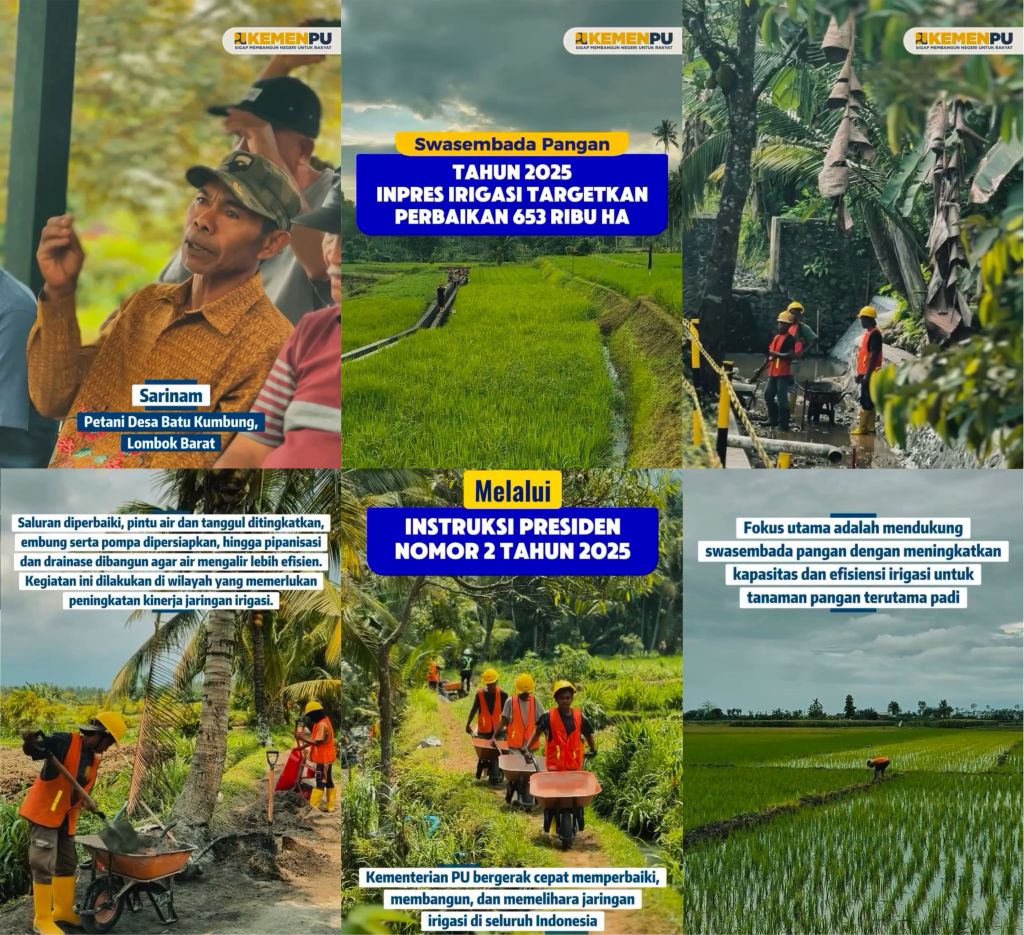 Swasembada Pangan Tahun 2025 Inpres Irigasi Targetkan Perbaikan 653 Ribu HA