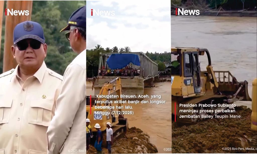 Presiden Tijau Langsung Perbaikan Jembatan Penghubung  Medan Banda-Aceh  Yang Terputus