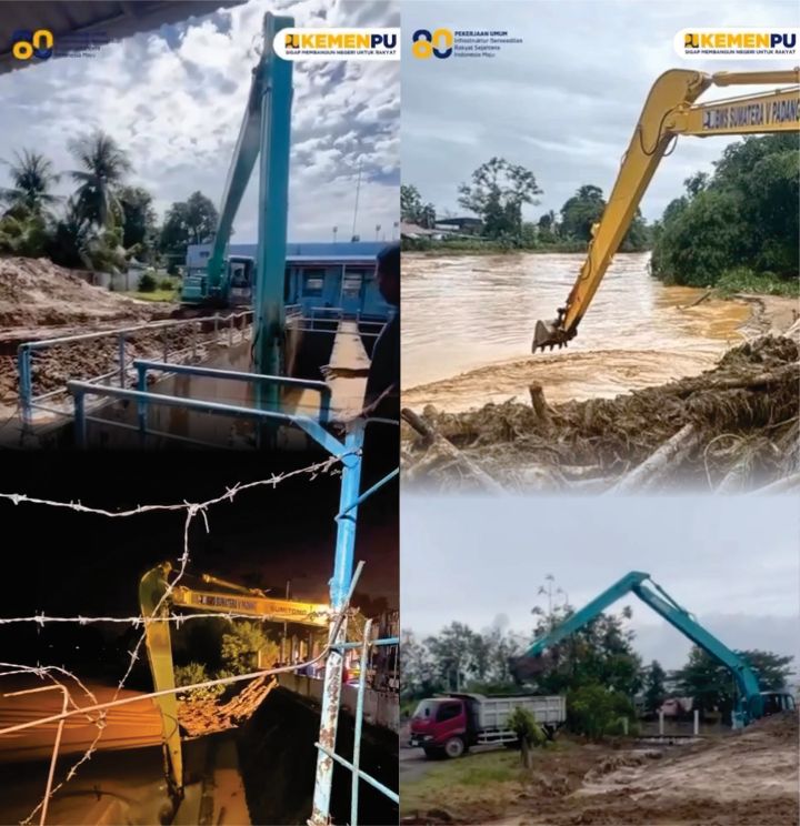 Pembersihan Intake Air Baku SPAM Gunung Pangilun