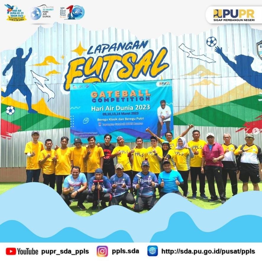 Pusat Pengendalian Lumpur Sidoarjo (PPLS) ikut berpatisipasi dalam Peringatan Hari Air Dunia ke-31 Tahun 2023, pada Pertandingan Lomba Gateball antar Unit Kerja di Lingkungan Kementerian PUPR Jatim