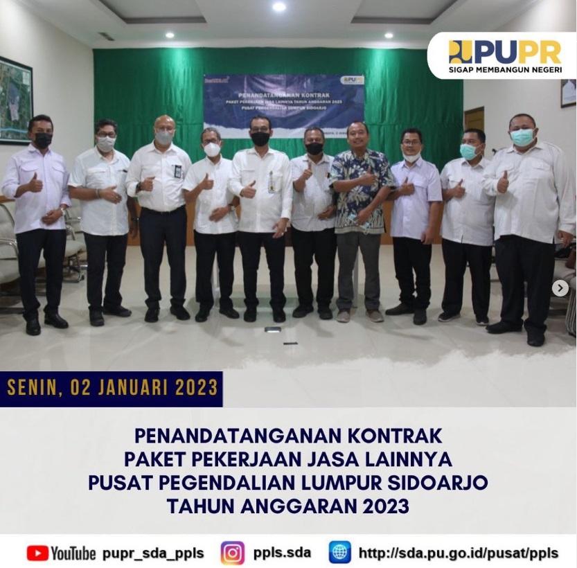 Penandatanganan Kontrak 4 (Empat) Paket Pekerjaan Jasa Lainnya dilingkungan Pusat Pengendalian Lumpur Sidoarjo