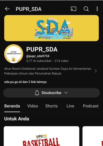 Youtube ditjen sda